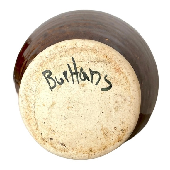 Hand Spun Stoneware Table Pitcher Artisan Glazed in Brown/Blue 10” X 7” X 4.5” - Picture 5 of 6